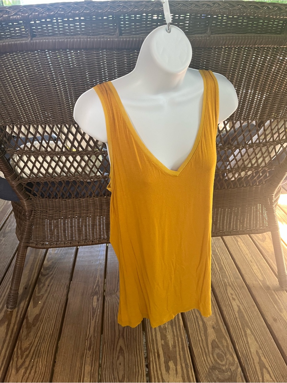 Banana Republic Sleeveless V-Neck Tank Top - Mustard Yellow